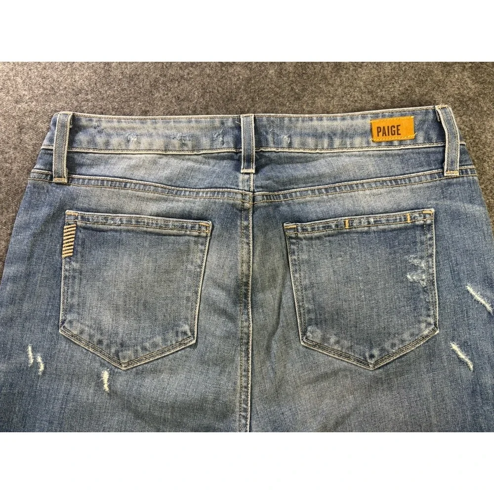 PAIGE Noella Distressed Straight Leg Jeans Women's Size 28 Premium Denim.   B2
